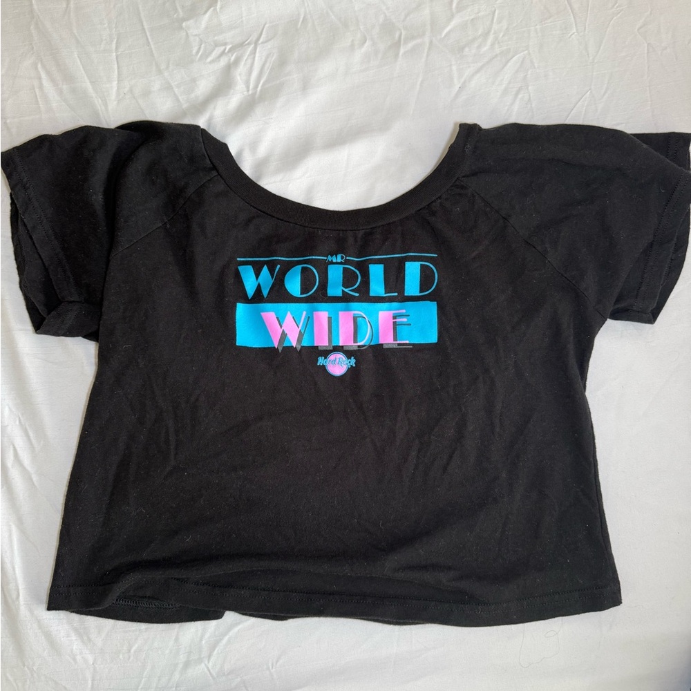 Hard Rock Cafe Black T-Shirt with Blue Print